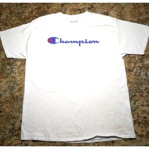 Champion Men's Classic Graphic T-Shirt - white, Size M logo on chest